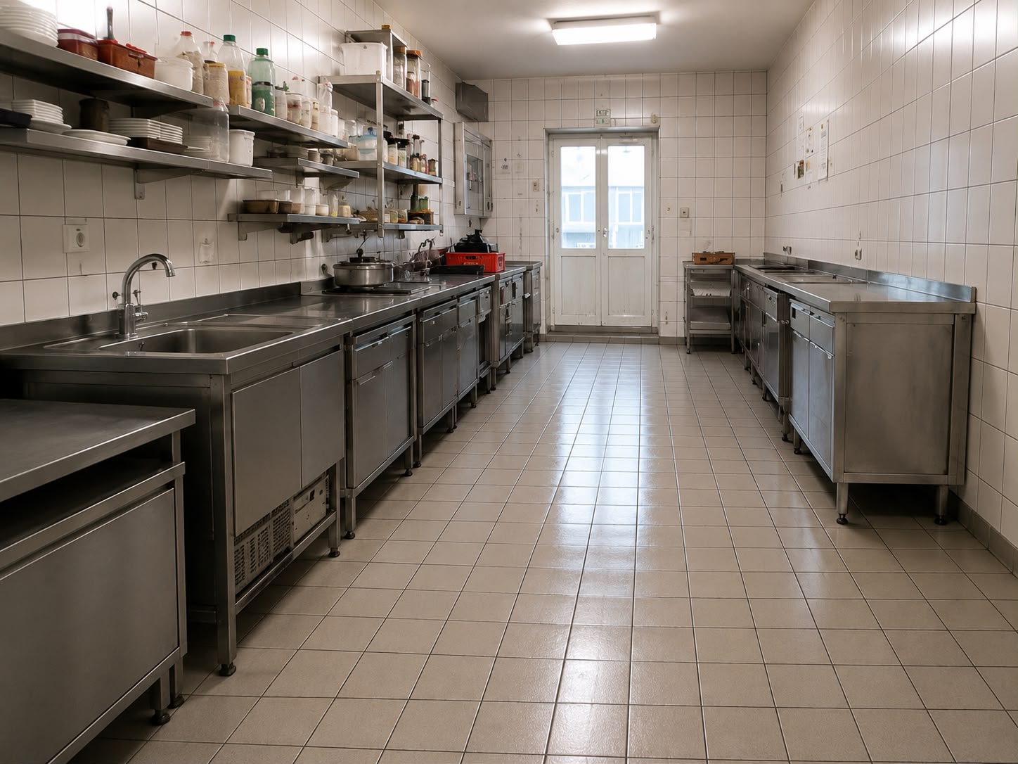 Fliesenboden in der Großküche — referenz