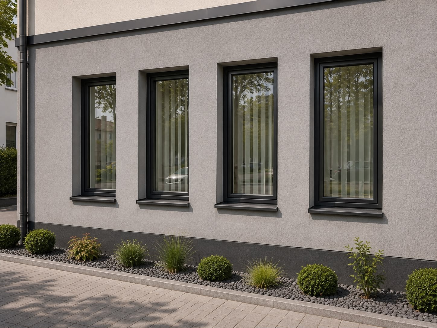 Gepflegte Fensterreihe — referenz