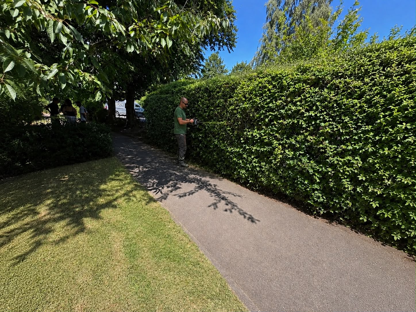 Heckenschnitt am Gehweg — referenz